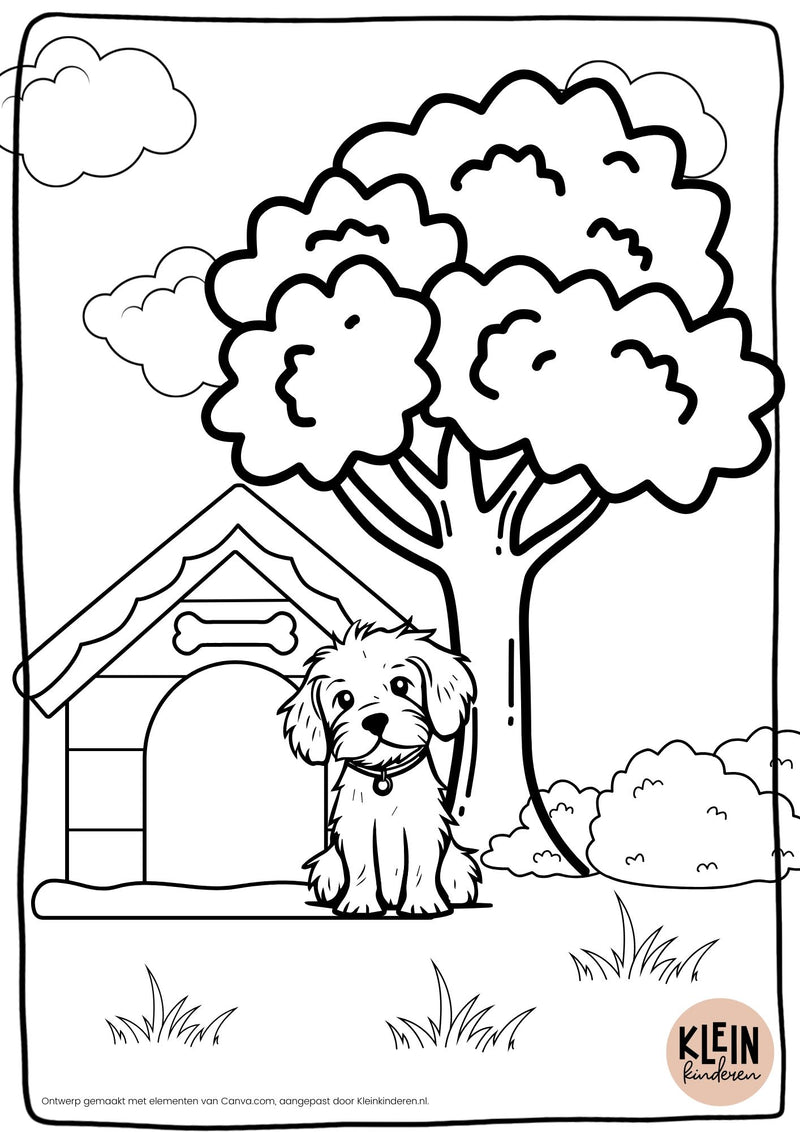 Kleurplaat hond